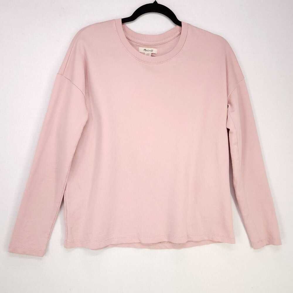 Madewell Pullover Sweatshirt Women's XS Pale Pink Long Sleeve Lightweight